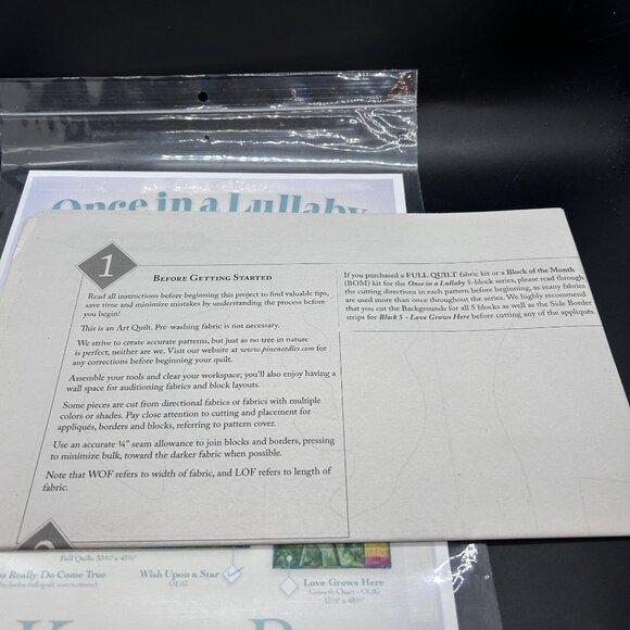 McKenna Ryan Block 3 “Wish Upon a Star” Applique Quilt Sewing Pattern Uncut FF - Picture 5 of 6